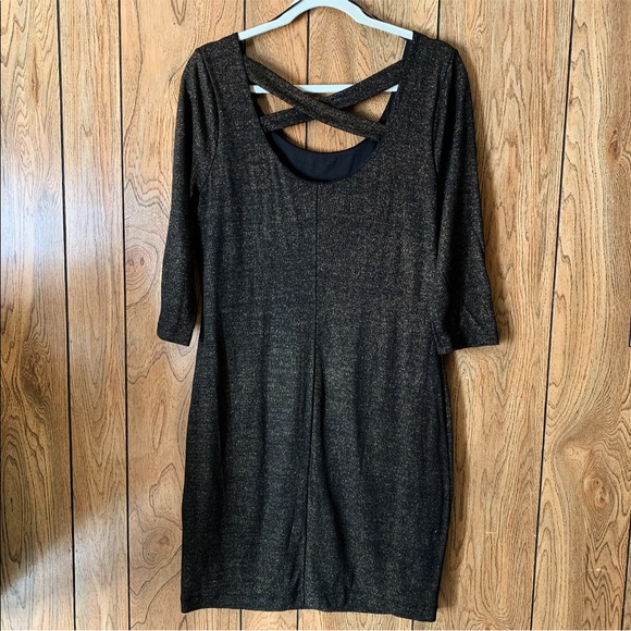 FOREVER 21 | Plus Size 3/4 Sleeve Bronze Dress - Picture 2 of 3